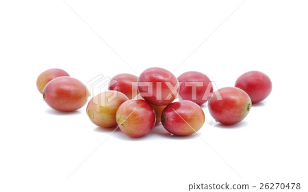 Fresh coffee beans on white background. 26270478