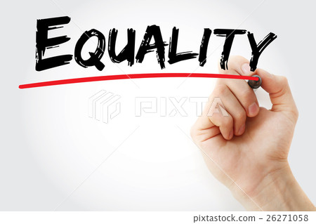 Hand writing Equality with marker Hand writing Equality with marker 26271058