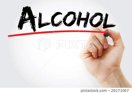 Hand writing Alcohol with marker 26271067