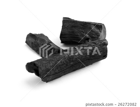 Black charcoal on white background Black charcoal on white background 26272082