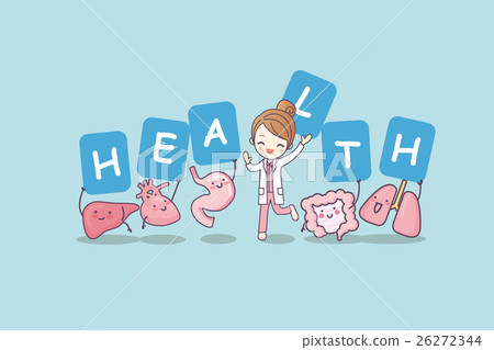 Happy organ cartoon with billboard 26272344