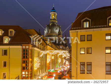Christmas street at night in Dresden, Germany 26272957