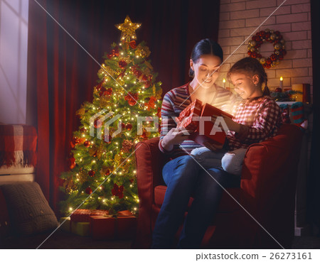 Mother and child with magic gift box Mother and child with magic gift box 26273161