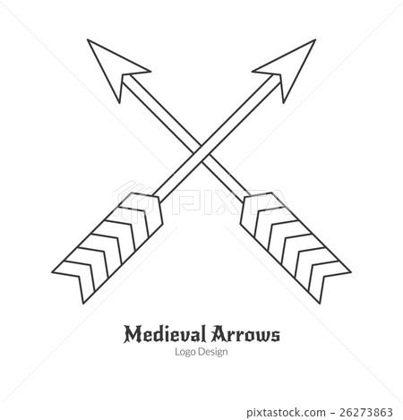 Medieval logo emblem template with outline icon 26273863