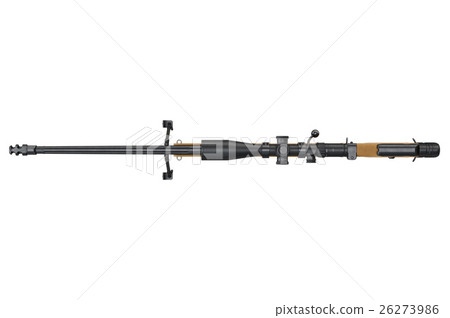 Rifle sniper beige military, top view 26273986