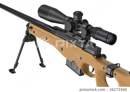 Rifle sniper optical scope, close view 26273988