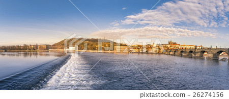 Vltava river and Charles Bridge in Prague 26274156