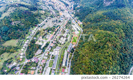 Residential neighborhood and cementery in Banska Residential neighborhood and cementery in Banska 26274264