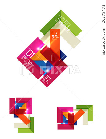 Set of abstract geometric paper graphic layouts 26275472