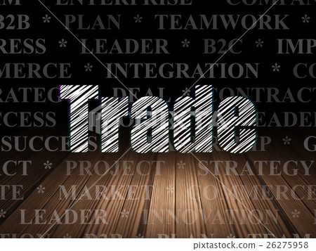 Finance concept: Trade in grunge dark room Finance concept: Trade in grunge dark room 26275958
