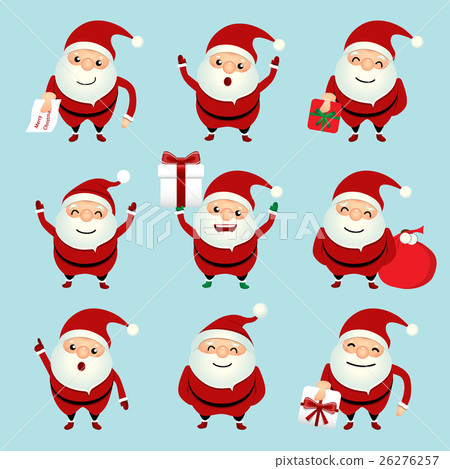 Collection of Christmas Santa Claus. Vector... - Stock Illustration ...