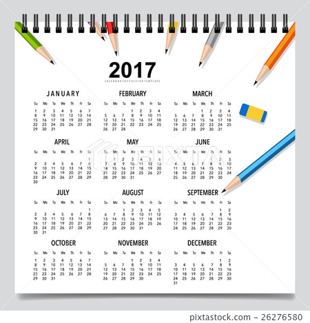 2017 Calendar planner, vector design template. Set of 12 months. Week starts Sunday. 2017 Calendar planner, vector design template. Set of 12 months. Week starts Sunday. 26276580