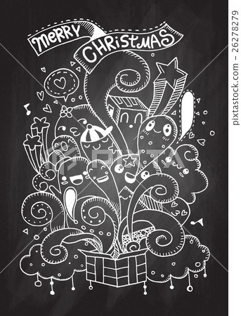 Hand drawing cartoon character,Merry Christmas . Hand drawing cartoon character,Merry Christmas . 26278279