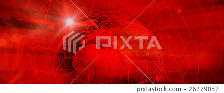 Abstract Global Connection Structure on Red Color Abstract Global Connection Structure on Red Color 26279032