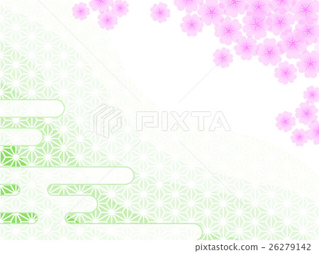 日本模式“大麻葉上的櫻花和早晨圖案” 日本模式“大麻葉上的櫻花和早晨圖案” 26279142