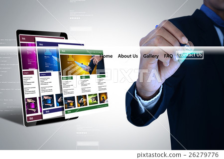 business man showing web page - Stock Illustration [26279776] - PIXTA