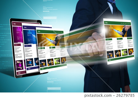 business man showing web page 26279785