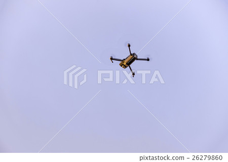 Close up of small modern drone taking photo  26279860