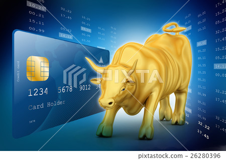 Golden bull with smart card Golden bull with smart card 26280396