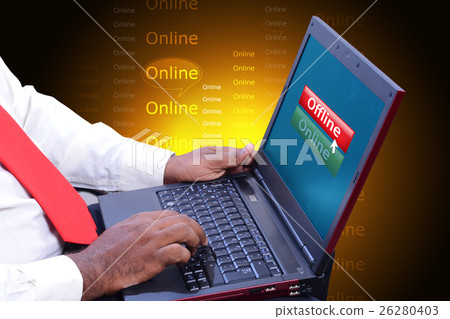 Man using laptop 26280403