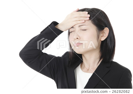 A young woman with a headache A young woman with a headache 26282082