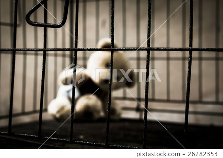 teddy bear in jail vintage tone 26282353