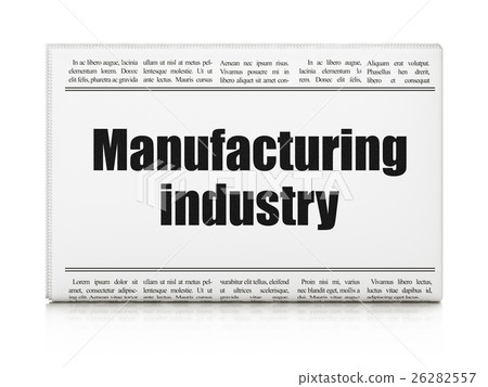 Manufacuring concept: newspaper headline Manufacuring concept: newspaper headline 26282557