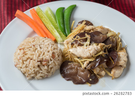 Food series : Stirred fried chicken breast 26282783