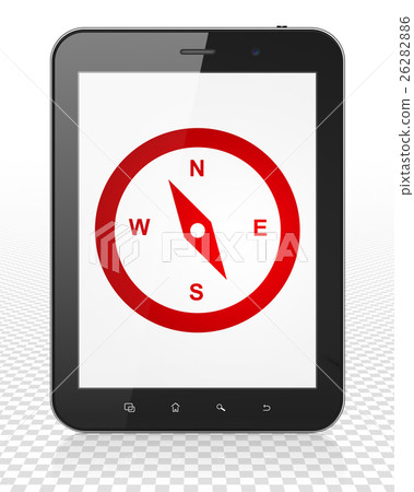 Tourism concept: Tablet Pc Computer with Compass 26282886