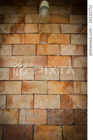 Background of old vintage brick wall lighting lamp Background of old vintage brick wall lighting lamp 26283752