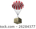 Package 3D Illustrations Dropped by Parachute 26284377