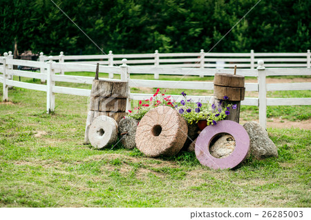 Few millstone from the windmill surrounded by 26285003