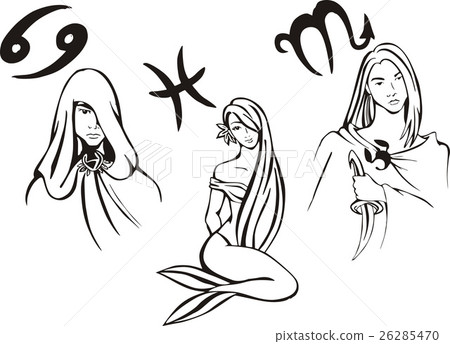 Set of 3 Water Zodiac Signs - Stock Illustration [26285470] - PIXTA