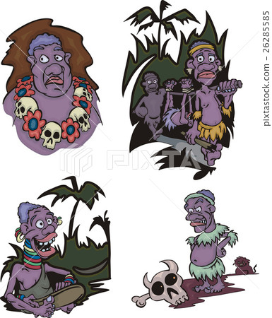 Cartoon African aborigines Cartoon African aborigines 26285585