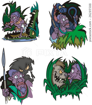 Comic African aborigines in danger 26285588