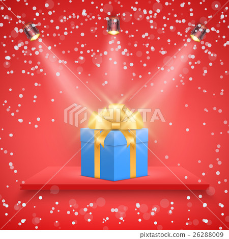 Red Presentation platform and gift box 26288009