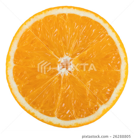 Orange fruit round slice isolated on white 26288805