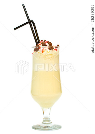 Milk shake with banana fruit, and chocolate Milk shake with banana fruit, and chocolate 26289393