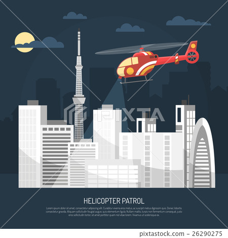 Helicopter Patrol Illustration 26290275