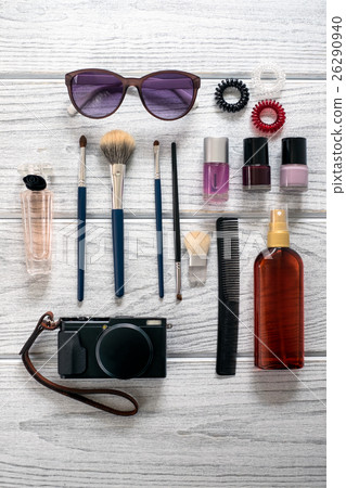 Women's accessories, cosmetics, a camera 26290940