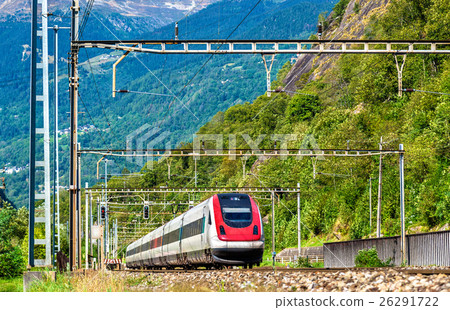 Tilting high-speed train on the Gotthard railway Tilting high-speed train on the Gotthard railway 26291722