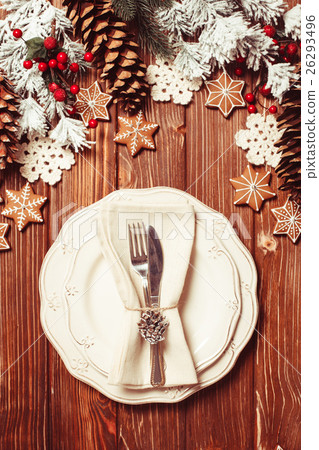 Christmas serving table Christmas serving table 26293496