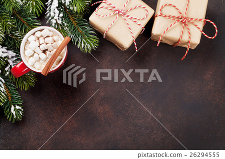 Christmas background with hot chocolate 26294555