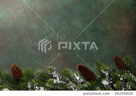 Christmas background with snow fir tree 26294608