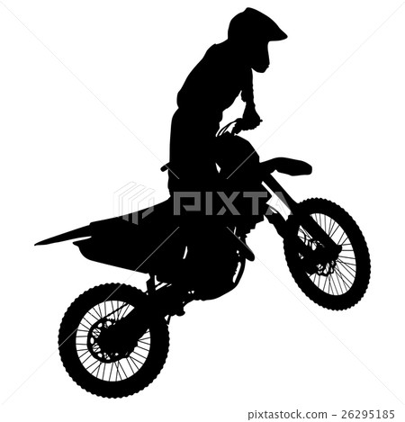 Silhouettes Rider participates motocross  26295185