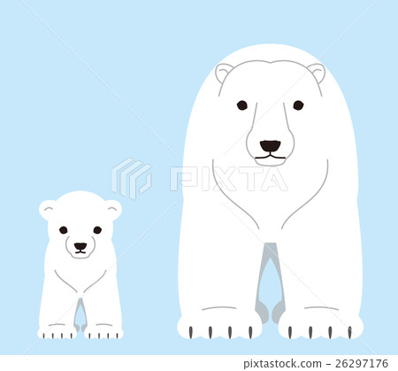 Polar bear parent and child 26297176