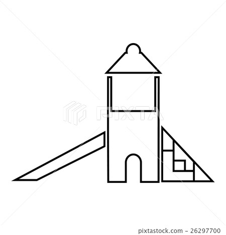 Childrens slide house icon, outline style 26297700