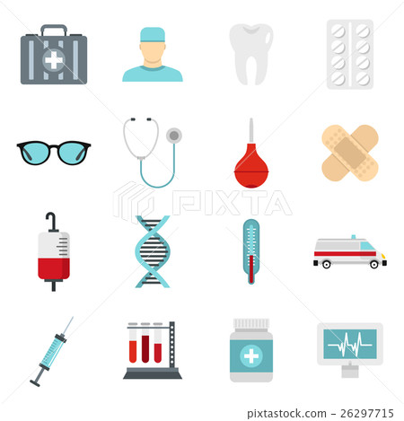Medicine icons set, flat style Medicine icons set, flat style 26297715