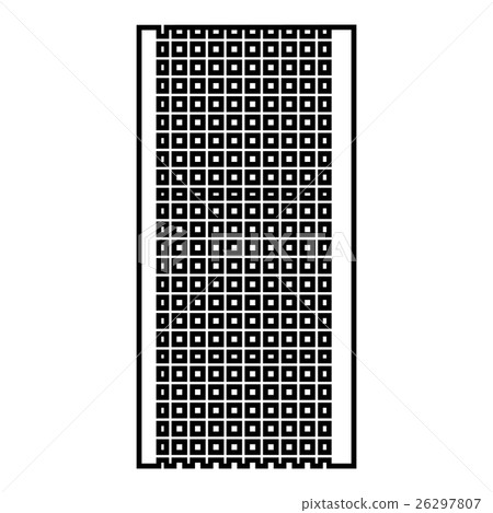 Decorative building grid icon, cartoon style Decorative building grid icon, cartoon style 26297807