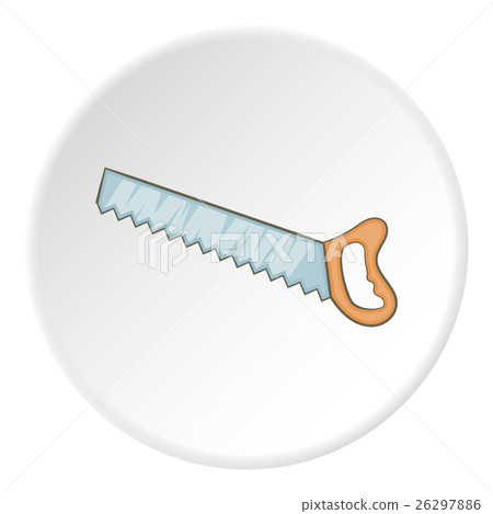 Wood saw icon, cartoon style Wood saw icon, cartoon style 26297886